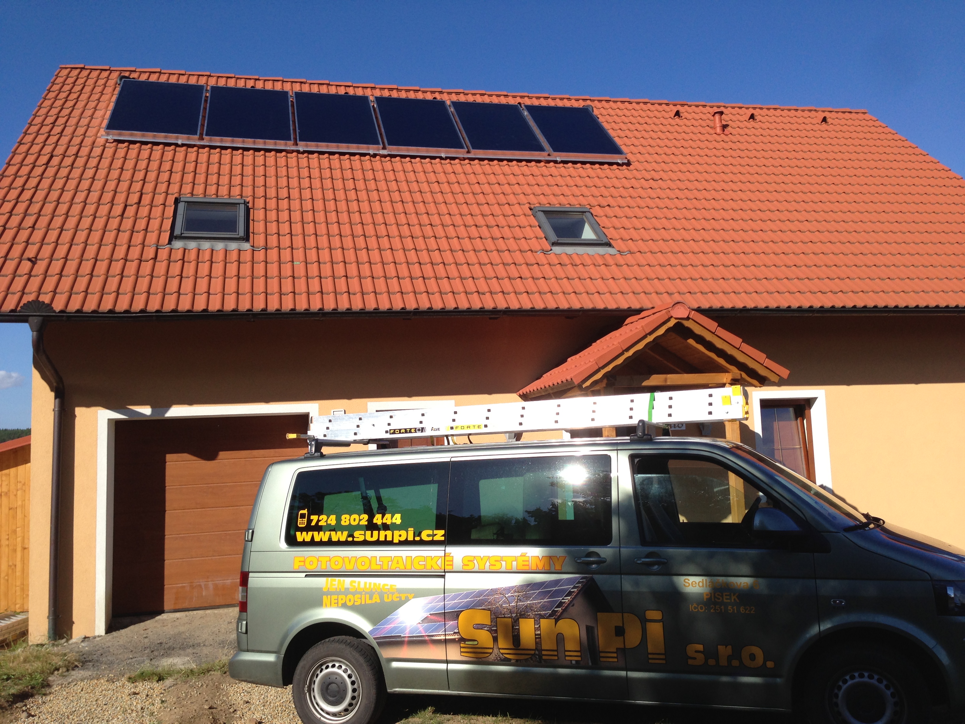 Solární ohřev vody a přitápění - Prachatice